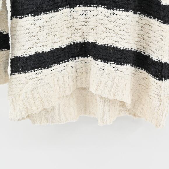 FREE PEOPLE Sweater Womens Size M Songbird Knit VNeck Rugby Stripe Oversized - Picture 9 of 12